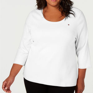 Tommy Hilfiger Plus Size Cotton Top White